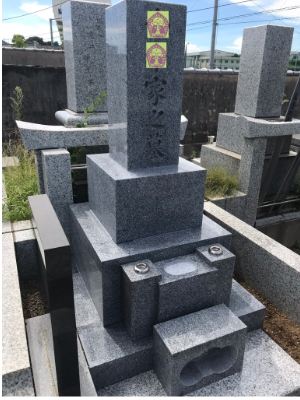 お墓（白御影）施工後